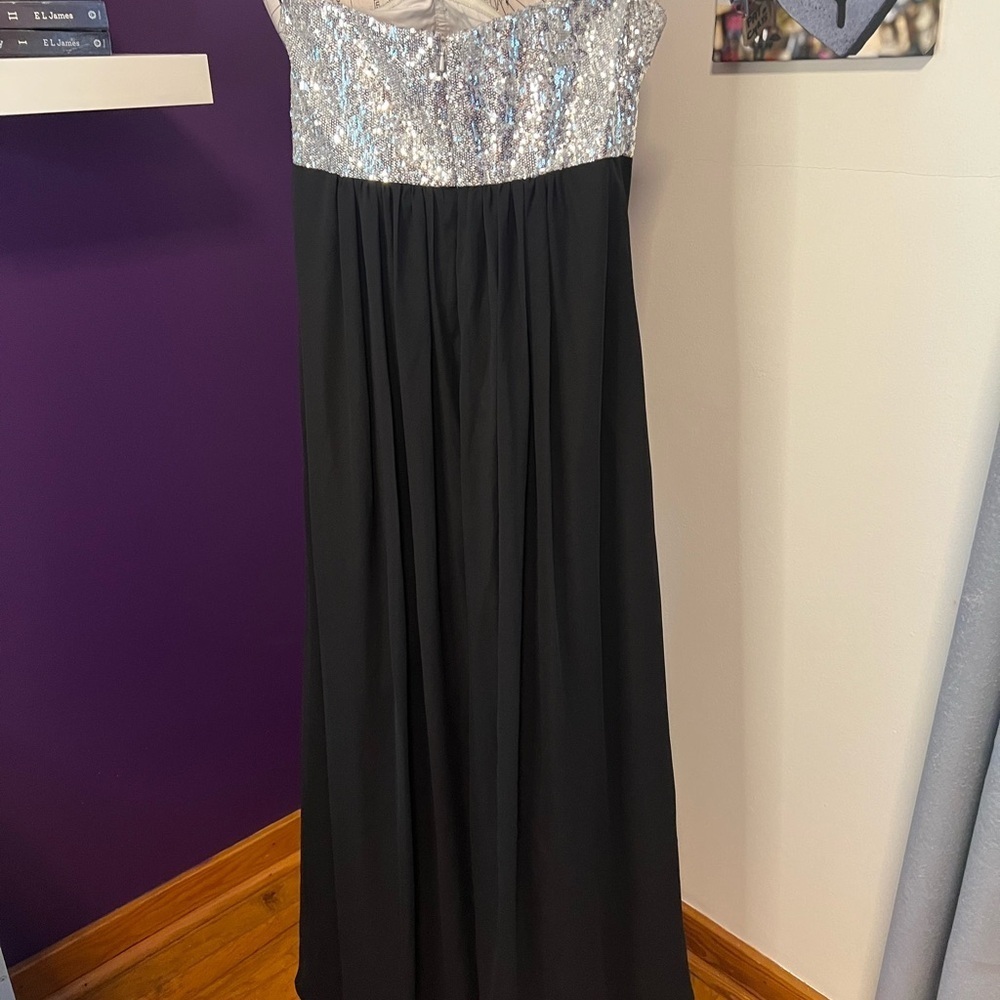Bill Levkoff Strapless Sequined Top Gown - Picture 5 of 10